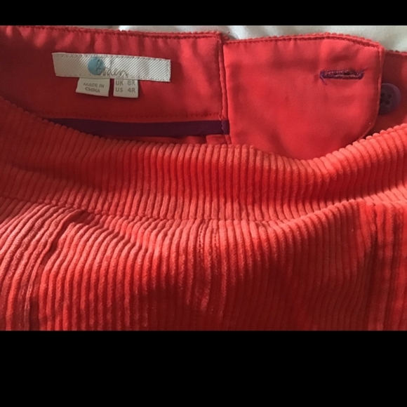 Boden | Leonie Red Orange Cordury Mini Skirt Size US 6L / UK 10L - Picture 6 of 7